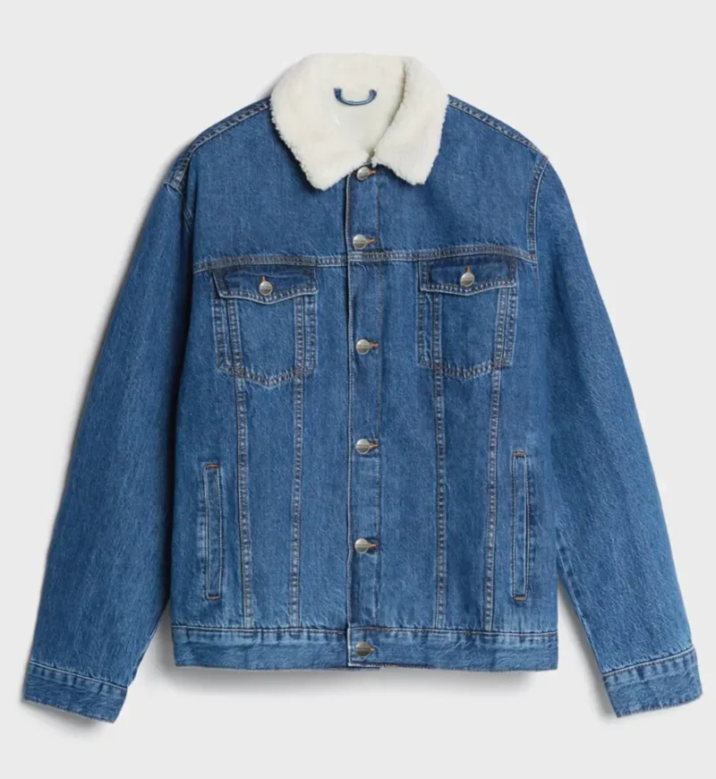 Blue Denim Jacket with Sherpa by Tendon Sports