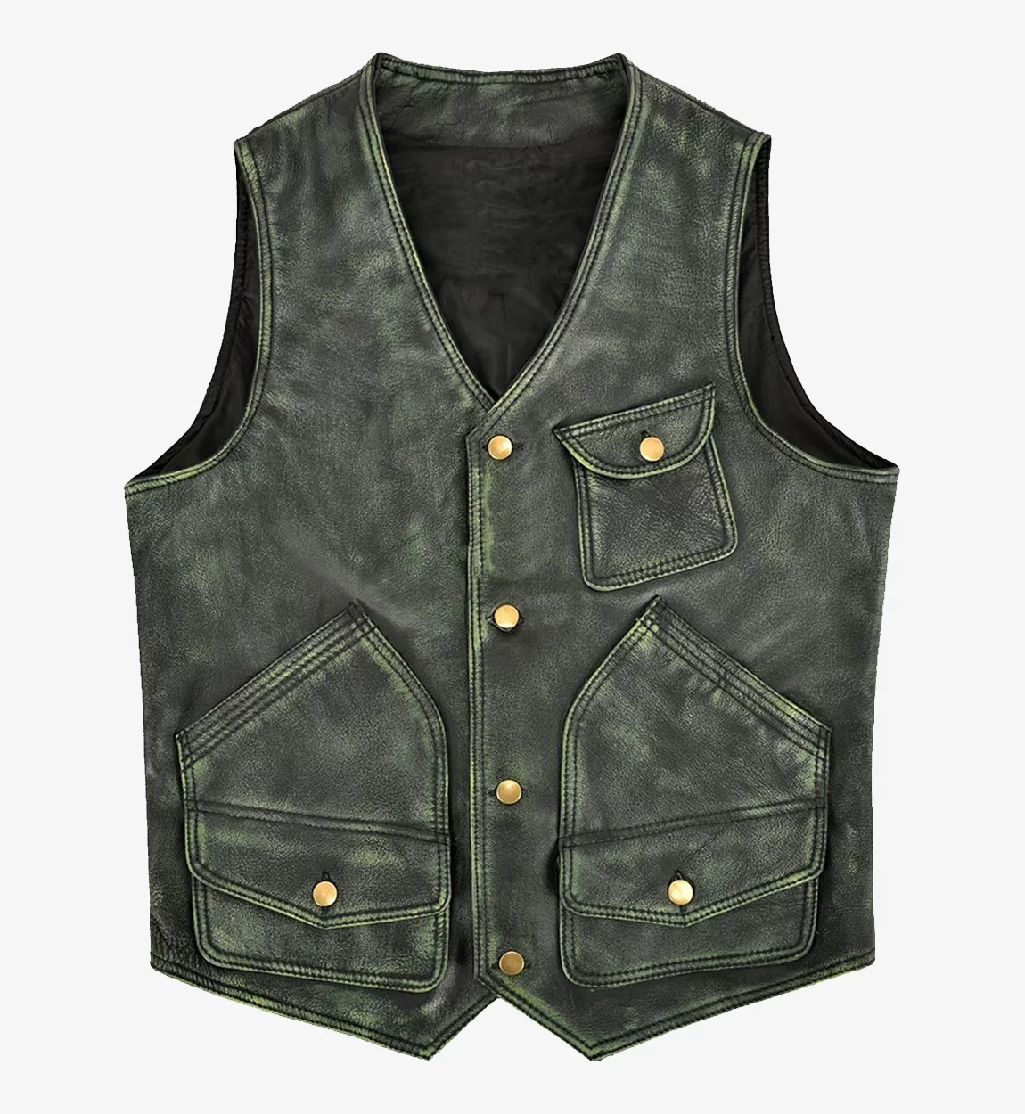 Mens-Distressed-Green-Hunter-Leather-Vest.webp