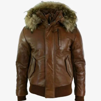 Mens-Fur-Hood-Brown-Puffer-Padded-Bomber-Leather-Jacket.webp