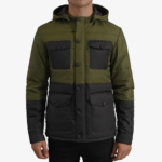 Black & green Hooded Puffer Jacket Tendon Sports