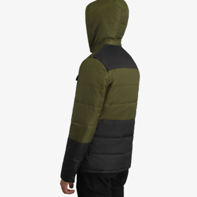 Black & green Hooded Puffer Jacket Tendon Sports