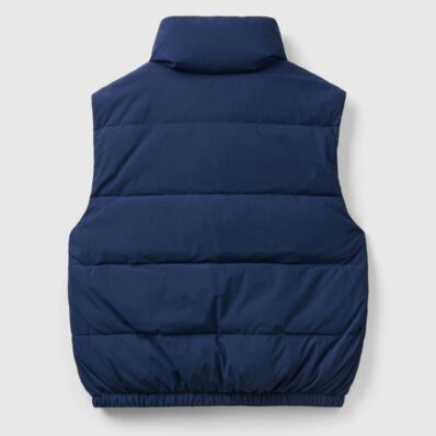 Navy Blue Sleevless Padded Puffer Jacket