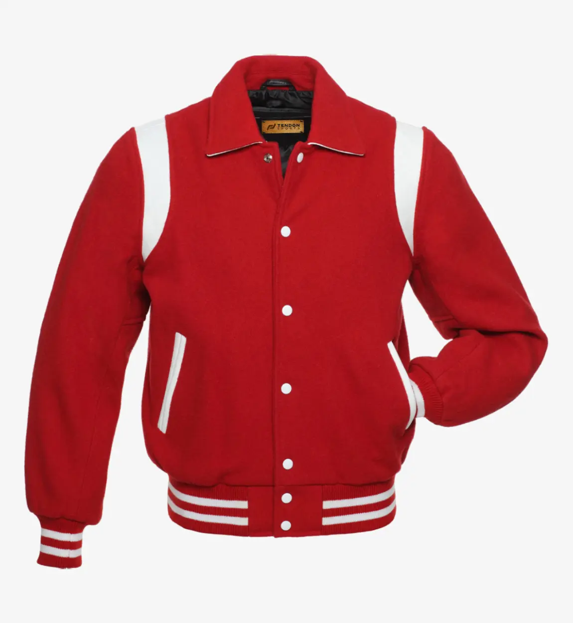 New Red Wool Varsity Jacket Tendon Sports