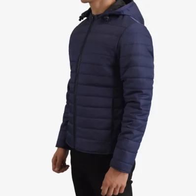 Tyler Blue Hooded Puffer Jacket Tendon sports