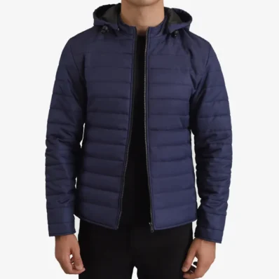 Tyler Blue Hooded Puffer Jacket Tendon sports