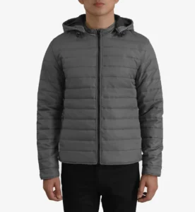 Tyler Grey Hooded Puffer Jacket Tendon Sports