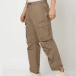 Men Regular Fit Drawstring Waist Cargo Trouser